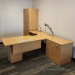 Blonde T-Suite Desk System w/ Cabinet & Under Privacy Screen